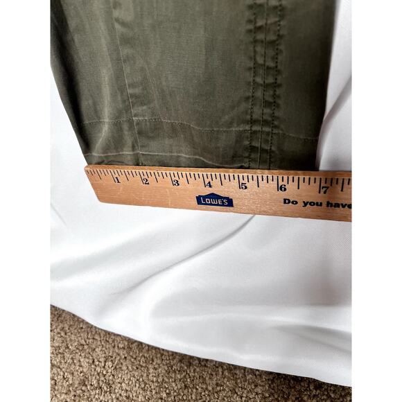 Sundance womens size 8 pants army green embroidery cotton tapered  boho, - Picture 11 of 12